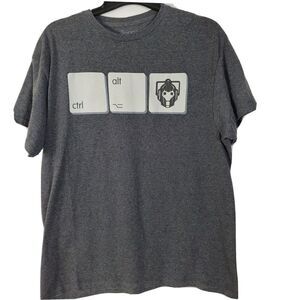 Doctor Who Mens Gray T-shirt Ctrl‎ Alt Robot SS Crew Neck Large